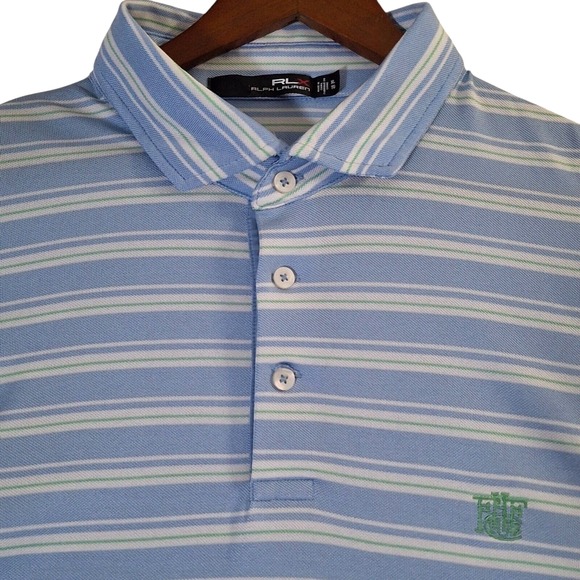 RLX Ralph Lauren Other - RLX Ralph Lauren Polo Shirt Men's XL Blue Striped Performance Stretch Wicking
